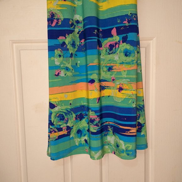 Pretty Young Thing Maxi Summer Dress Blue Sunset Floral Size S - EUC! - Picture 10 of 13